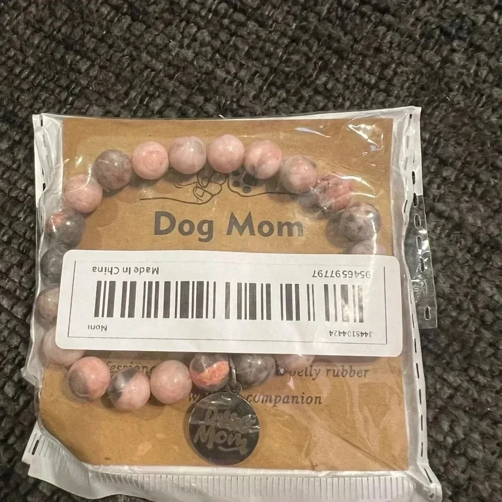 Dog Mom Bracelet Pink Gray Black